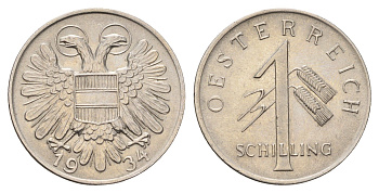Австрия 1 шиллинг 1934 KM 2851 медно-никель aUNC 4675-741