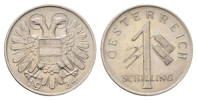 Австрия 1 шиллинг 1934 KM 2851 медно-никель aUNC 4675-741