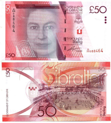 Гибралтар 50 фунтов 2010 площадь больших казематов Pick 38 бумага UNC (пресс) 451-233-1