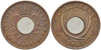 Британская Восточная Африка 1 цент 1962 Елизавета II (1952-) KM 35 бронза 113-1034