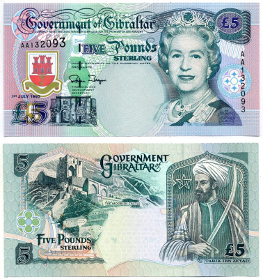 Гибралтар 5 фунтов 1995 1 июля 1995 Pick 25а бумага UNC (пресс) 000-00-00