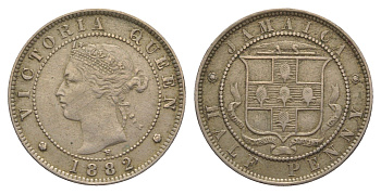 Ямайка 1/2 пенни 1882 H, Виктория (1837-1901) KM 16 медно-никель 1529-1241
