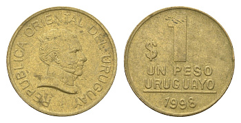 Уругвай 1 песо 1998 KM 103.2 алюминиевая бронза 4664-368