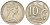 Австралия 10 центов 1968 Елизавета II (1952-), птица лирахвост KM 65 медно-никель 3457-636