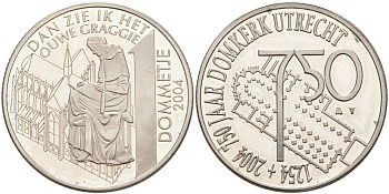 Нидерланды 1 dommetje 2004 серия 750 лет Утрехту, монах, собор (DAN ZIE IK HET OUWE GRAGGIE) медно-никель UNC 4574-1022