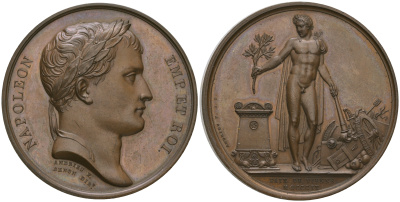 Набор бронзовых французских медалей и медальонов 1810 года. Оригинальный комплект. 0-0-00