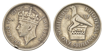 Южная Родезия 1 шиллинг 1937 KM 11 серебро 443-311