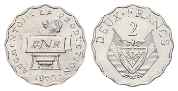 Руанда 10 франков 1970 ФАО KM 10 алюминий UNC 4678-133