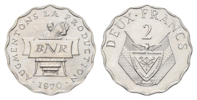 Руанда 10 франков 1970 ФАО KM 10 алюминий UNC 4678-133