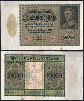 Германия 10000 марок 1922 Pick 70 бумага 2192-63-1-2