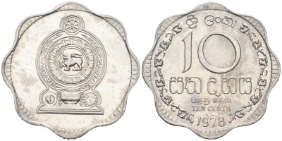 Шри-Ланка 10 центов 1978 KM 140 a алюминий 80-617