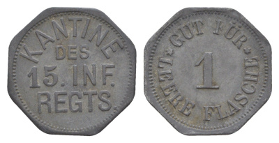 Германия жетон пехотного полка в 1 "пустую булку" ND цинк 1516-1632