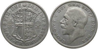 Великобритания 1/2 кроны 1935 Георг V (1910-1936) KM 835, Spink 4037 серебро 4403-741