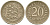Эстония 20 центов 1935 Республика (1918-1941) KM 17 никель бронза 4615-1114