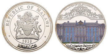 Малави 20 квач 2010 Дворцы Санкт-Петербурга - Екатерининский дворец Schon 196.3 серебро PROOF 11-080-45