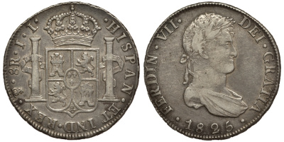 Боливия 8 реалов 1825 JL, Фердинанд VII KM серебро 00-000-00