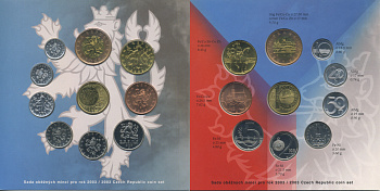ЧЕХИЯ НАБОР ИЗ 9 МОНЕТ + ЖЕТОН 2003 10, 20, 50 ГЕЛЛЕРОВ, 1, 2, 5, 10, 20, 50 КРОН, ПЛЮС ЖЕТОН, 10 ЛЕТ ЧЕКАНУ, ОФИЦИАЛЬНЫЙ НАБОР В ОРИГИНАЛЬНОМ БУКЛЕТЕ KM UNC 00-00
