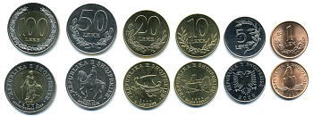 Албания лот из 6 монет 1996-2000 1, 5, 10, 20, 50, 100 лек KM 75, 76, 77, 78, 79, 80 UNC M77-02