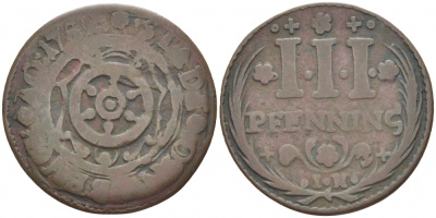 Оснабрюк 3 пфеннига 1752 Kennepohl 487 медь 175-1056