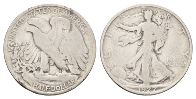 США 1/2 доллара (50 центов) 1927 S KM 142 серебро 4127-2035