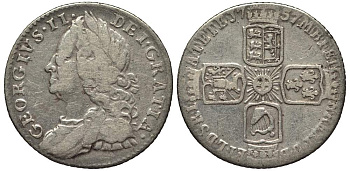 Великобритания 6 пенсов 1757 Георг II (1727-1760) KM 582.2, Spink 3711 серебро 413-3842