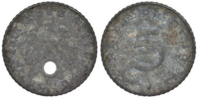 Германия 5 пфеннигов 1940 J KM 100, J. 370 цинк 4119-833