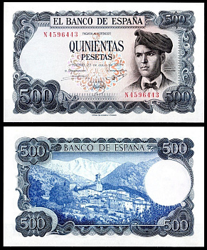 Испания 500 песет 1971 Pick 153 a бумага 8621-36-3-2