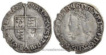 Англия 4 пенса (гроут) 1553-54 Мария I Тюдор Spink 2492 серебро 00-000-00