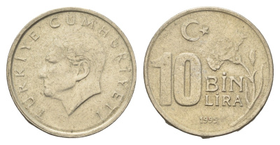 Турция 10000 лир 1995 Кемаль Ататюрк KM 1027.1 медь цинк никель aUNC 4635-1226