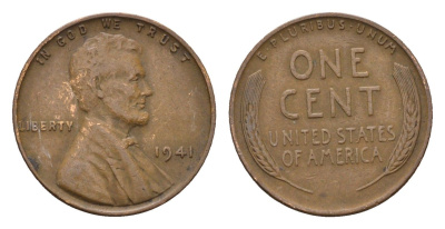 США 1 цент 1941 Линкольн KM 132 бронза 4685-449