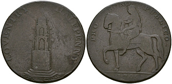 Великобритания, Уорвикшир 1/2 пенни 1795 Dalton & Hamer 246-9, 251/2 медь 4140-1245