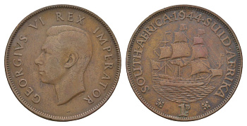 ЮАР 1 пенни 1944 KM 25 бронза 11-230-33