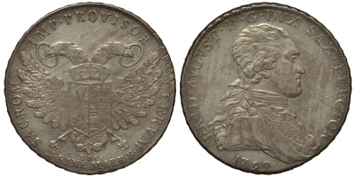 Саксония 1 талер 1792 I.E.C. KM 1034, Dav. 2700 серебро 00-819-40