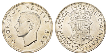 ЮАР 2 1/2 шиллинга 1952 KM 39.2 серебро PROOF-LIKE 650-215