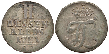 Гессен-Кассель 2 альбус 1781 BR KM 511 серебро 1522-1113