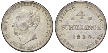 Мекленбург-Шверин 4 шиллингов 1830 Фридрих Франц I (1785-1837) KM 274 серебро 1523-934