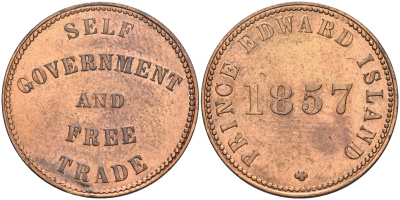 Канада 1/2 пенни 1857 Edward Island, торговый жетон  медь    4601-1035