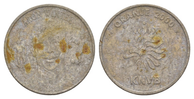 Нидерланды медаль футболисты сборной Голландии на Евро (чемпионате Европы по футболу) 2000 - Арон Винтер 2000 диаметр 27 мм, вес 8,2 гр медно-никель 4656-614