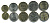 Колумбия лот из 5 монет 2007-2011 20, 50, 100, 200, 500 песо UNC N2-46