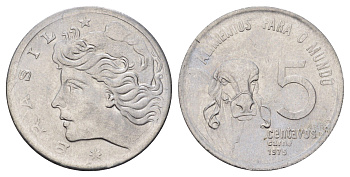Бразилия 5 сентаво 1975 ФАО - Зебу KM 587 нержавеющая сталь UNC 4164-512