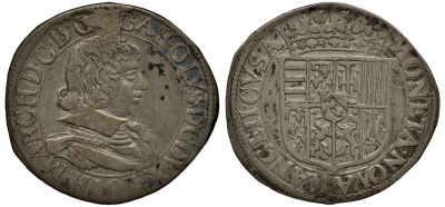 Франция, Лотарингия 1 тестон 1630 Шарль IV (1625-1634) провинция Лорейн KM 45, Flon 16 серебро 00-817-48