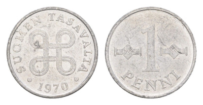Финляндия 1 пенни 1970 KM 44a алюминий 4647-236
