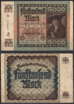 Германия 5000 марок 1922 Pick 81 a бумага 2192-47-3-2