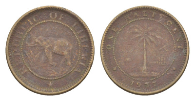 Либерия 1/2 цента 1937 KM 10 латунь 4614-914