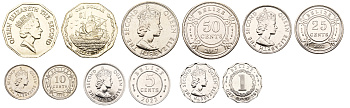 Белиз лот из 6 монет 2017-2022 1, 5, 10, 25, 50 центов и 1 доллар    UNC  M71-06