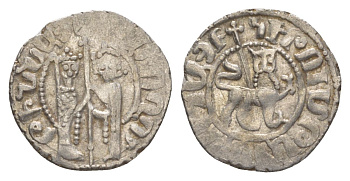 Киликийская Армения трам 1226-1271 Хетум I и царица Забель, держат крест/лев с патриаршим крестом  серебро    1516-525