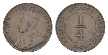 Кипр 1/4 пиастра 1926 Георг V (1910-1936) KM 16 бронза 4127-1143
