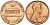США 1 ЦЕНТ 1972 D, ЛИНКОЛЬН KM 201 медь цинк 188-267