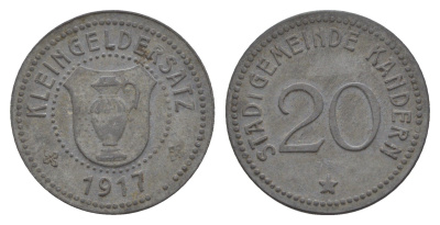 Кандерн 20 пфеннигов 1917 Funck 232.3, Men18 15856.3 цинк 1518-122