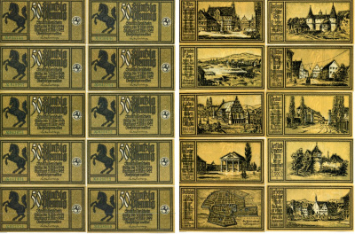 Штутгарт лот из 12 БАНКНОТ ПО 50 пфеннигов 1922-1924 21 марта 1922 - 31 марта 1924, НОТГЕЛЬД ПОЛНЫЙ КОМПЛЕКТ, ЗЕМЛЯ БАДЕН-ВЮРТЕНБЕРГ Grabowski 1289.2а бумага 2195-8-2-1